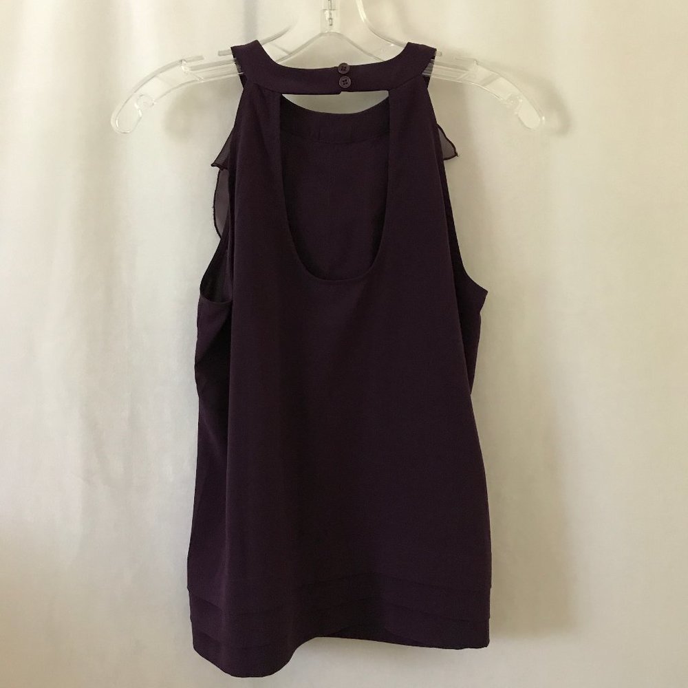 Kenar Purple Ruffle Front Halter Top - Picture 2 of 3